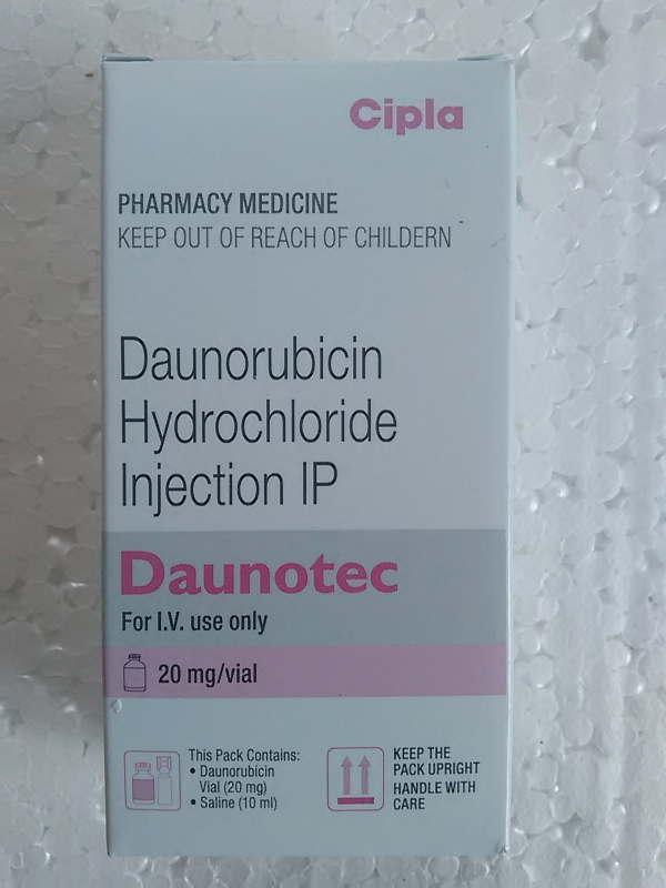 Daunol (Daunorubicin) 20mg IV Injection NATCO India - photo