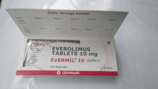 Evermil (Everolimus) 10 mg 10 tabs Glenmark India - photo