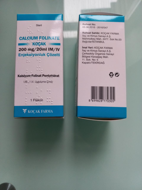 Calcium folinat 200 мг, Tyrkey - photo
