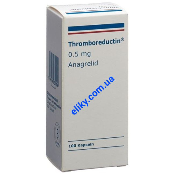 THROMBO REDUCTIN 0. 5 MG 100 tab	(Anagrelid, Анагрелид ) DEM ILAC, Турция - photo