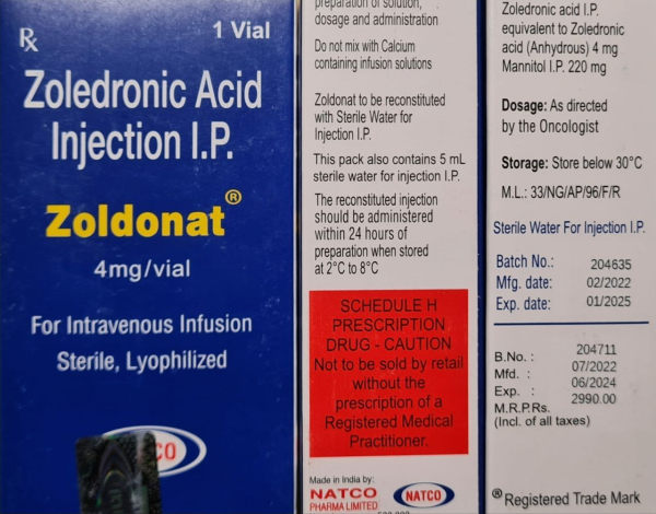 Zoldria, Zoldria (zoledronic acid) 4 mg i.v. injection  - photo