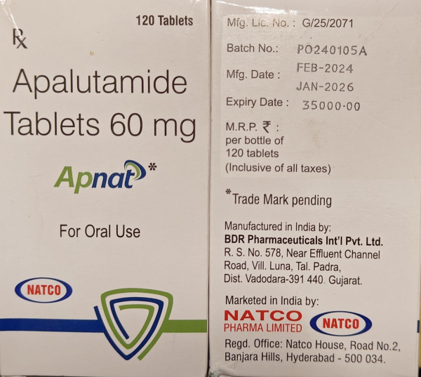    Erleada (apalutamide)  60 мг 120 таб Natco, India - photo