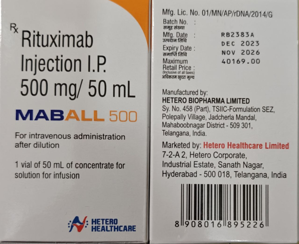 Rituximab  500 мг India, Hetero mfd - photo