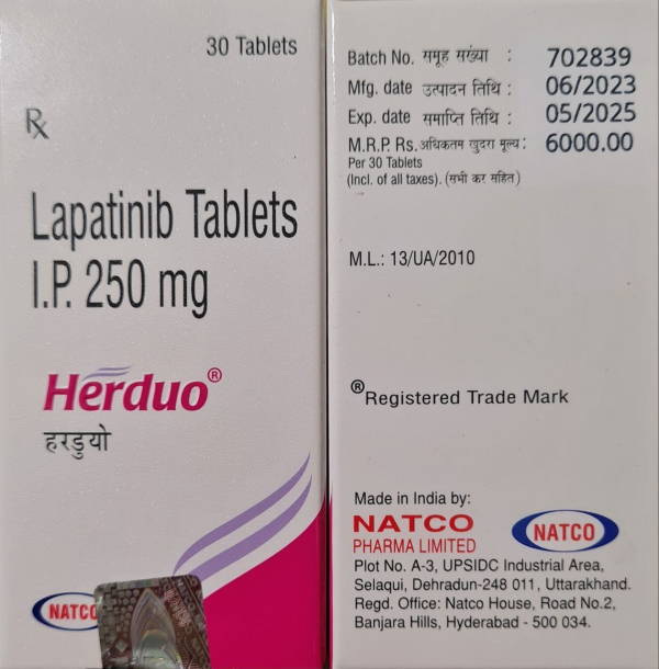 TYVERB, TIKERB (lapatinib / lapatinib) 250 mg 30 tab India - photo