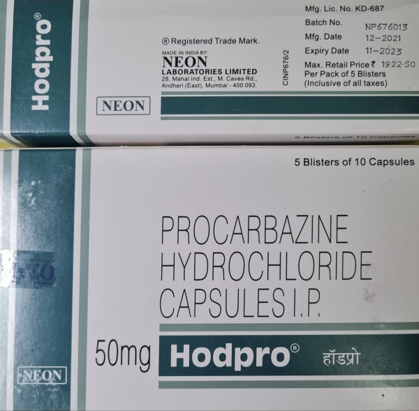 P-carzine (Procarbazine) 50 mg 50 tab Cytomed, India - photo
