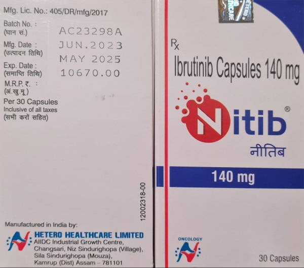 Ibrutinib 140 mg 30 tab Hetero India - photo