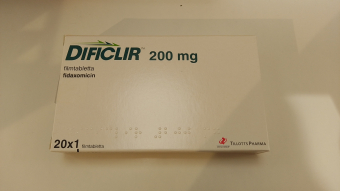 Дификлир / Dificlir (фидаксомицин) табл. 200 мг №20, Tillotts Pharma, Германия Дификлир / Dificlir (фидаксомицин) табл. 200 мг №20, Tillotts Pharma, Германия - фото