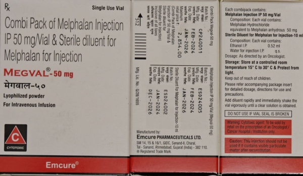 Melphalan 50 mg for intravenous injections, India. - photo