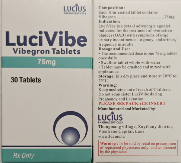 Gemtesa, Гемтесса ( вибегрон, vibegron) 75 mg 30 tab. Generic version - photo