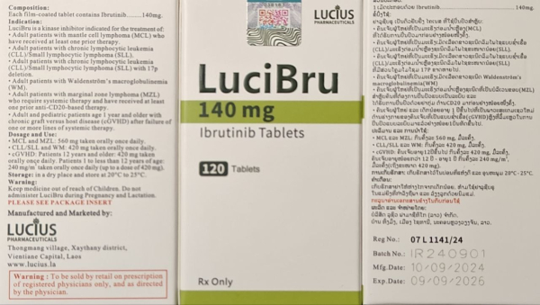 Imbruvica (ibrutinib) 140 mg 120 tab Hetero, India - photo