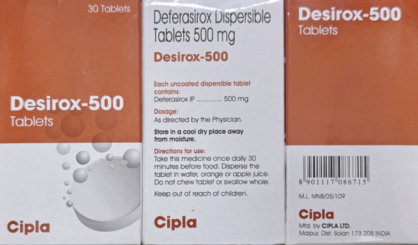 Desirox (deferasirox) 500 mg 30 tab. CIPLA India - photo