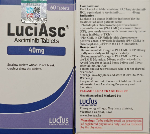 Сцемблікс / Scemblix  (Asciminib / асцімініб) 40 мг 60 таб. Генерик, Лаос  - фото