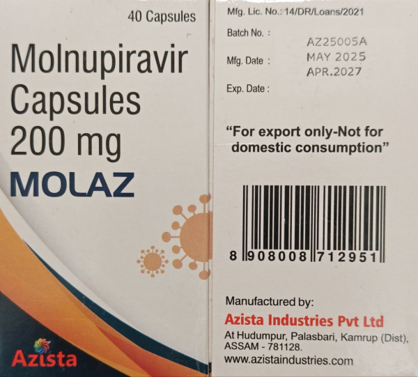 Молнупиравир / Molnupiravir табл. 200 мг №40, Индия - фото