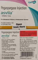 Онкаспар / Oncaspar (пегаспаргаза) р-р д/ин. 3750 МЕ во фл. 5 мл, Индия - фото 