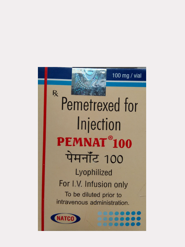Pemnat (Pemetrexed) 100mg IV Injection NATCO, India - photo