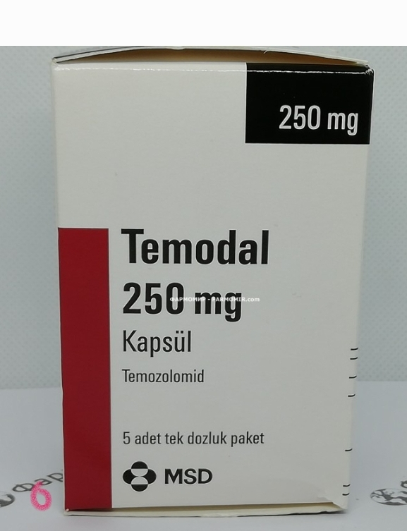 Temodall (temozolomide) 100 mg 5 tab. MSD, Finland - photo