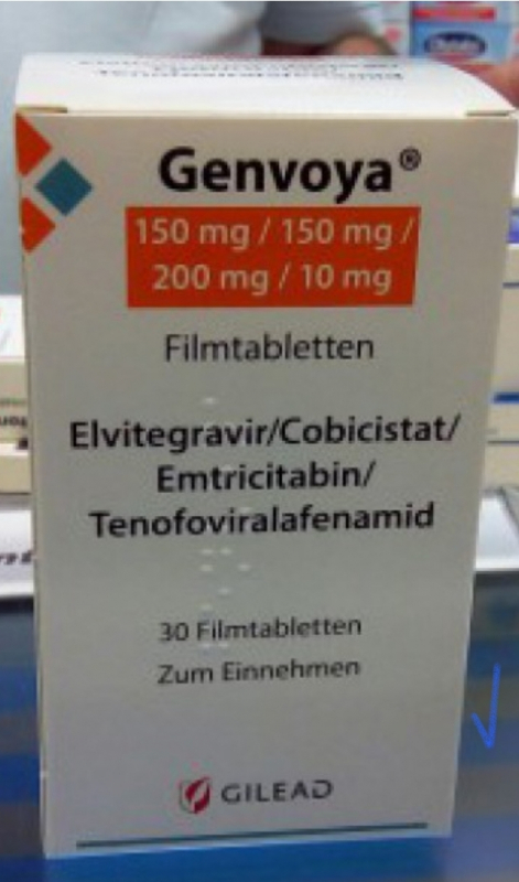 GENVOYA / ГЕЙНОВА 150/200 MG 30 FTB. (Emtricitabine, Cobicistat, Elvitegravir / Эмтрицитабин, Кобицистат, Эльвитегравир) GILEAD SCIENSES - photo