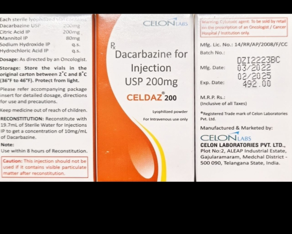 Dacarbazine 100 mg 10 vials for intravenous injection KOCAK, Turkey - photo
