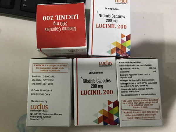 Tasigna (nilotinib) 200 mg 28 tab. Luzius India - photo